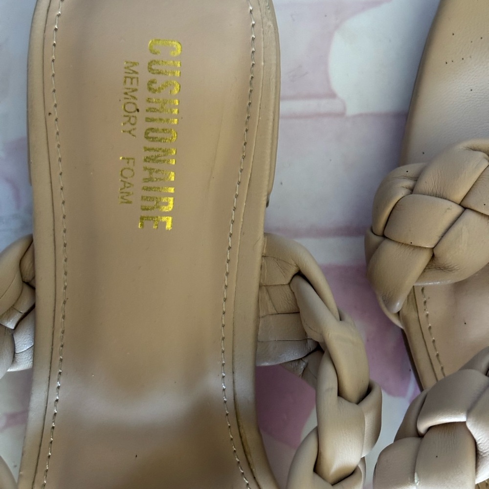 Cushionaire Women's Braided Sandals - Cream